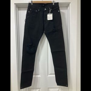 Mr. Completely black zipped side jeans. Size 31